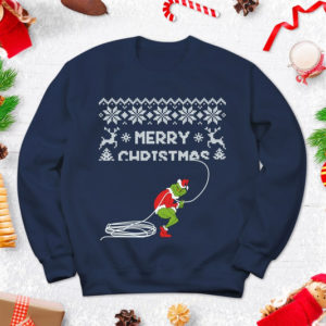 Funny Christmas Grinch Stealing Christmas Sweatshirt Sweatshirt Navy S