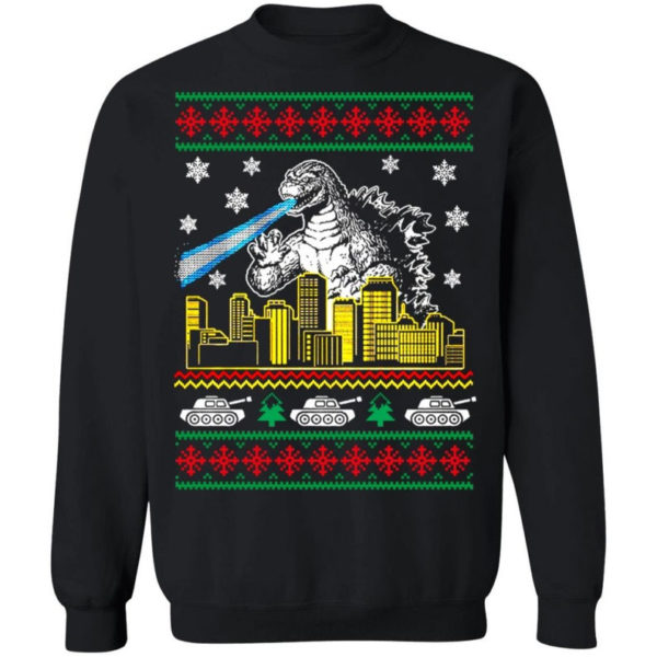 Godzilla Superpower Ugly Christmas Shirt Sweatshirt Black S