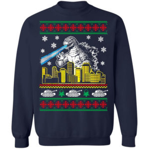 Godzilla Superpower Ugly Christmas Shirt Sweatshirt Navy S