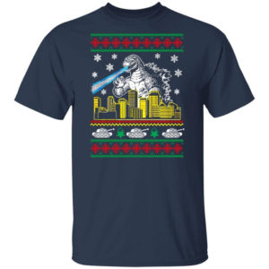 Godzilla Superpower Ugly Christmas Shirt Unisex T-Shirt Navy S