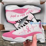 Heartbeat Cancer Fight Like A Girl Air Jordan 13 Sneakers - Men's Air Jordan 13 - Pink