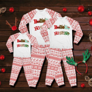 Ho Ho Ho Funny Christmas Pajamas Family Set Kid Pajamas Set White 2Y