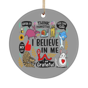 I Believe In Me Funny Christmas Circle Ornament Circle Ornament Gray 1-pack