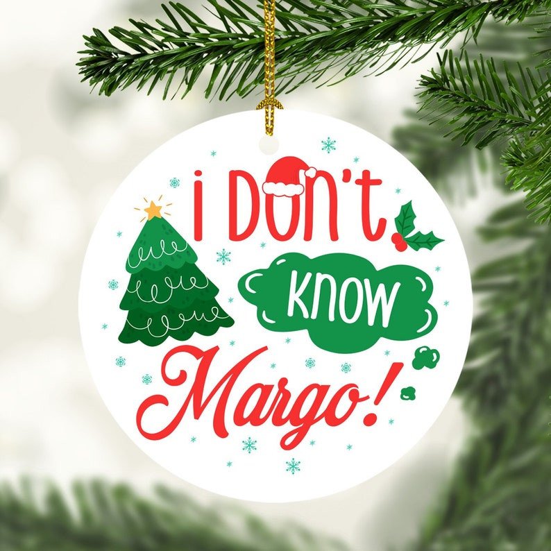 I Don't Know Margo! Christmas Tree Circle Ornament Style: Circle Ornament, Color: White