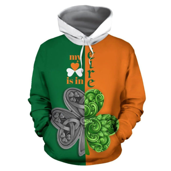 Irish Saint Patrick’s Day Shamrock Celtic Cross All Over Print 3D Shirt product photo 5