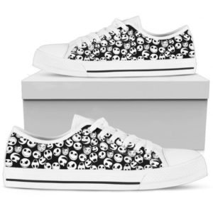 Jack Skellington & Sally Lover Low Top Shoes For Men And Women - Men's Shoes - White