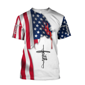 Jesus American Faith One Nation Under God All Over Print 3D Shirt 3D T-Shirt White S