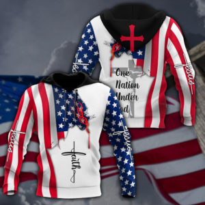 Jesus American Faith One Nation Under God All Over Print 3D Shirt product photo 5