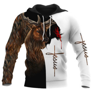 Jesus In My Heart Hunting In My Veins All Over Print 3D Shirt 3D Hoodie White S