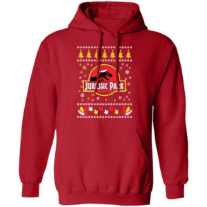 Jurassic Park Ugly Dinosaur Santa Christmas Sweatshirt Hoodie Red S