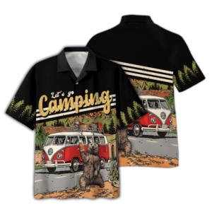 Let's Go Camping Ugly Bear Drink Beer 3D T-shirt Hawaii Shirt product photo 2