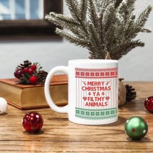 Merry Christmas Ya Filthy Animal Coffee Mug Mug 11oz White One Size