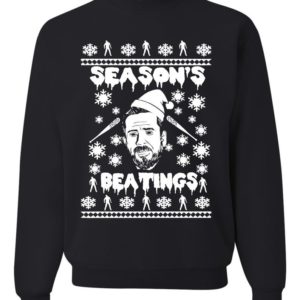 Negan Season's Beatings Christmas Sweatshirt Sweatshirt Black S