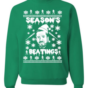 Negan Season's Beatings Christmas Sweatshirt Sweatshirt Irish Green S