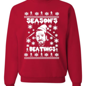 Negan Season's Beatings Christmas Sweatshirt Sweatshirt Red S