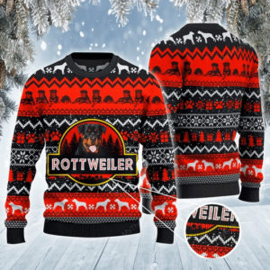 Rottweiler Red Black Dog Christmas Sweater product photo 2