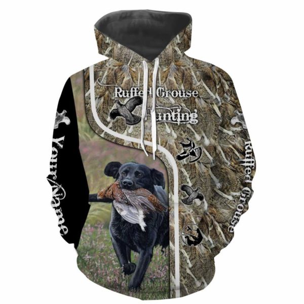 Ruffed Grouse Hunting Bird Hunters Personalized Name 3D All Over Print Shirt - 3D Hoodie - Black