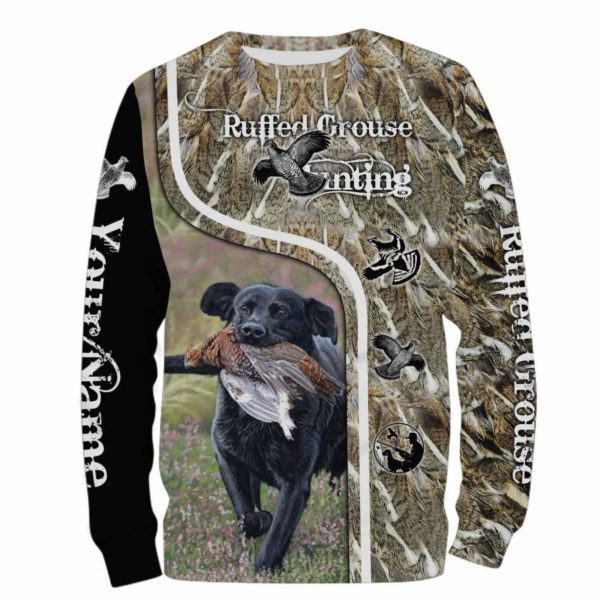 Ruffed Grouse Hunting Bird Hunters Personalized Name 3D All Over Print Shirt - 3D Sweatshirt - Black