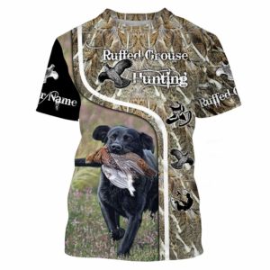 Ruffed Grouse Hunting Bird Hunters Personalized Name 3D All Over Print Shirt - 3D T-Shirt - Black