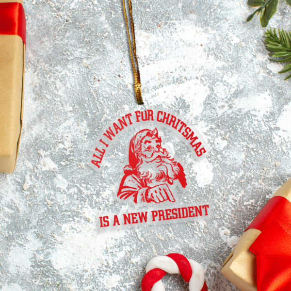 Santa All I Want For Christmas Is A New President Custom Meca Ornament product photo 2