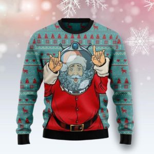Santa Claus Astronaut Christmas Sweater AOP Sweater Red S