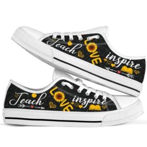 Sunflower Teach Love Inspire For Men And Women Low Top Shoes - Men's Shoes - Black
