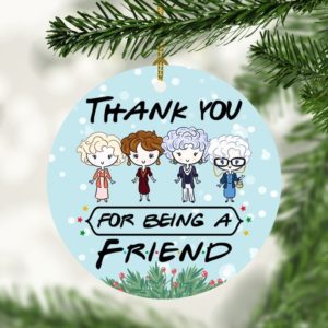 Thank You for Being a Friend Golden Girl Christmas Circle Ornament Circle Ornament Light Blue 1-pack