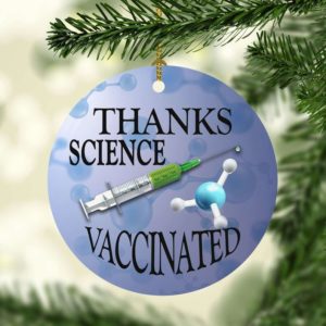 Thanks Science Vaccinated Christmas Circle Ornament Circle Ornament Purple 1-pack