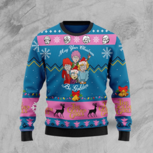 The Golden Girl May Your Christmas Be Golden Christmas Sweater AOP Sweater Blue S