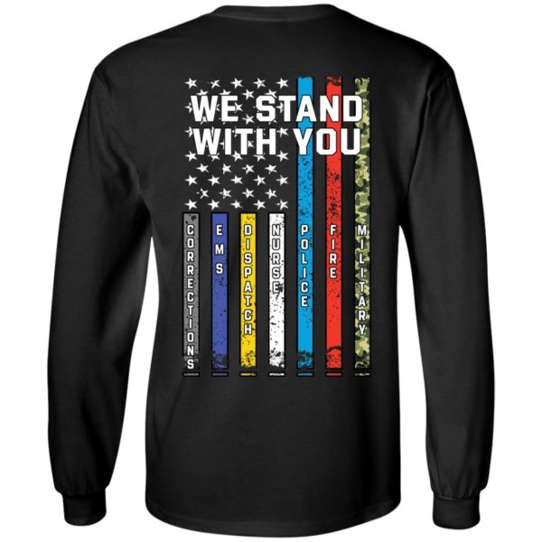 Thin Line We Stand With You Shirt LS Ultra Cotton T-Shirt Black S