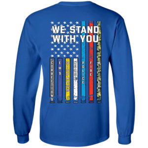 Thin Line We Stand With You Shirt LS Ultra Cotton T-Shirt Royal S