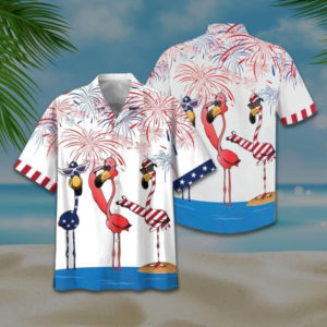 Three Ugly Flamingo Independence Day Hawaii Shirt product photo 3