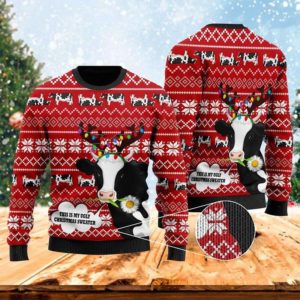 Ugly Cow This Is My Ugly Christmas Sweater AOP Sweater Red S
