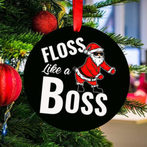 Ugly Santa Floss Like A Boss Circle Ornament product photo 1
