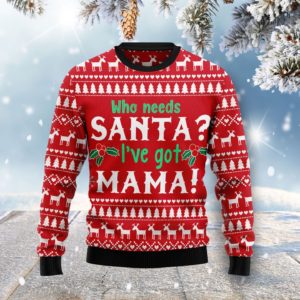 Who Need Santa? I’ve Got Mama! Christmas Sweater AOP Sweater Red S