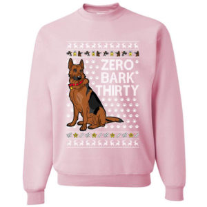Zero Bark Thirty Funny Dog Christmas Sweatshirt Sweatshirt Light Pink S