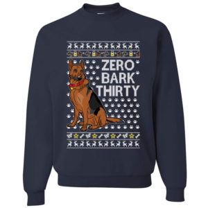 Zero Bark Thirty Funny Dog Christmas Sweatshirt Sweatshirt Navy S