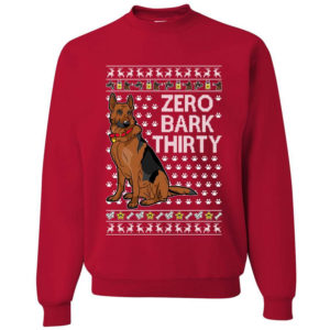 Zero Bark Thirty Funny Dog Christmas Sweatshirt Sweatshirt Red S