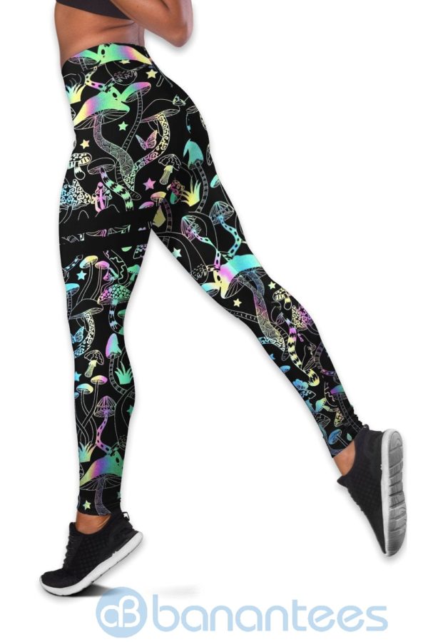 3D Mushroom Reflective Combo Hollow Tank & Legging Outfit Product Photo