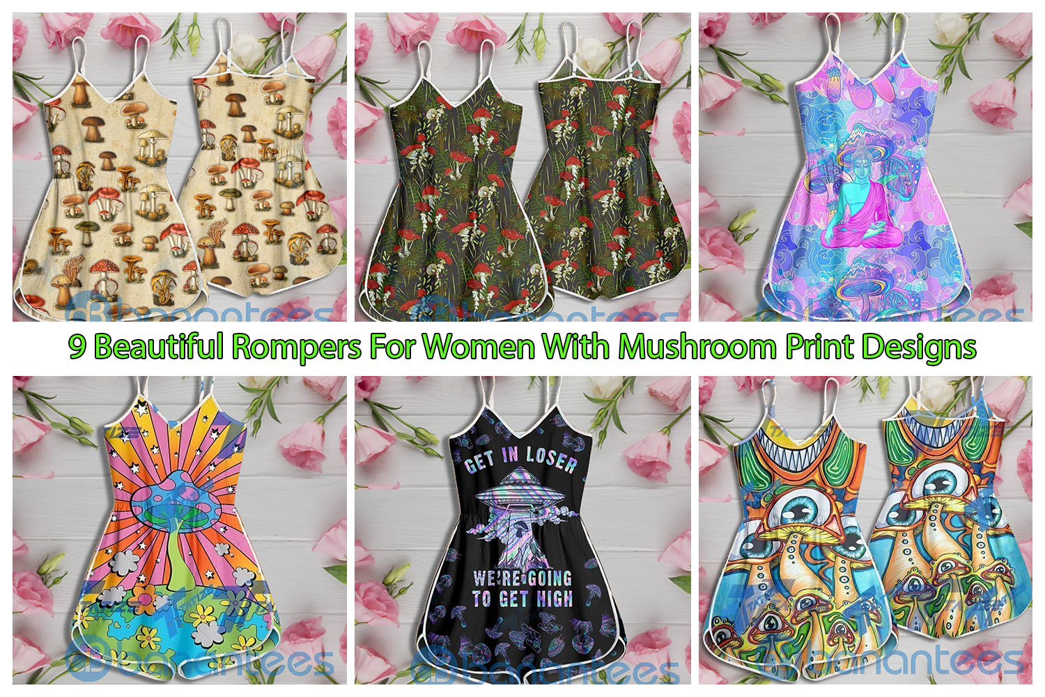 9 Beautiful Rompers For Women With Mushroom Print Designs