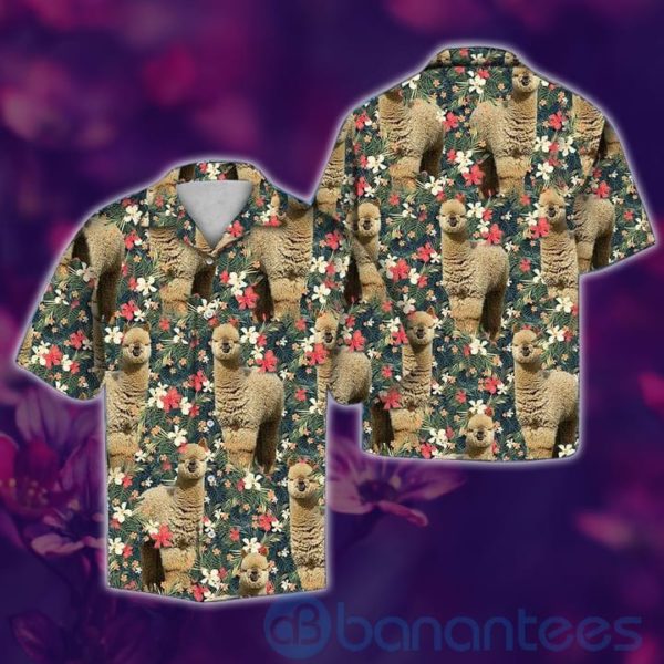 Alpaca Tropical Hawaiian Shirt Product Photo