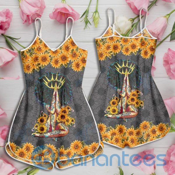 Black queen sunflower Rompers For Women Product Photo