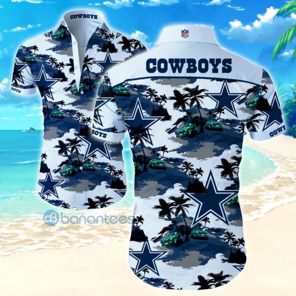 Dallas Cowboys Hawaiian Shirt Coconut Tree Graphic Product Photo