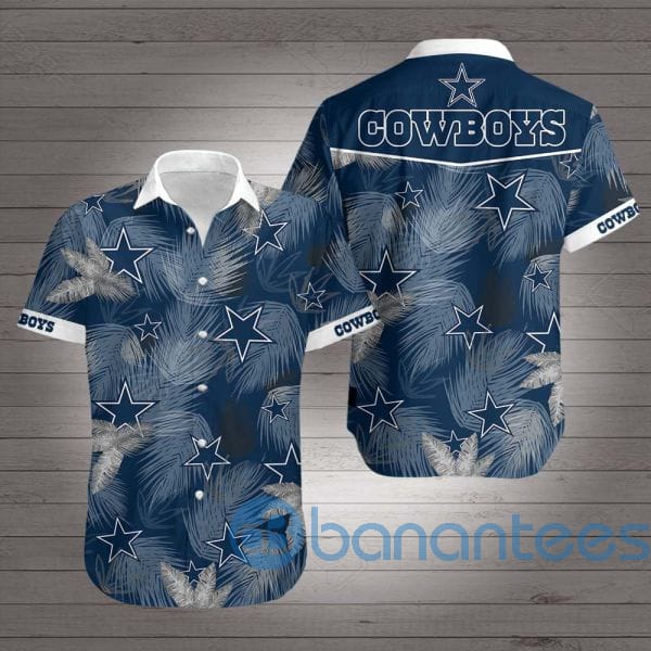 Dallas Cowboys Hawaiian Shirt Leaf Graphic