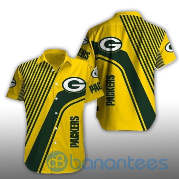 Green Bay Packers Short Sleeves Hawaiian Pattern Stripe Product Photo