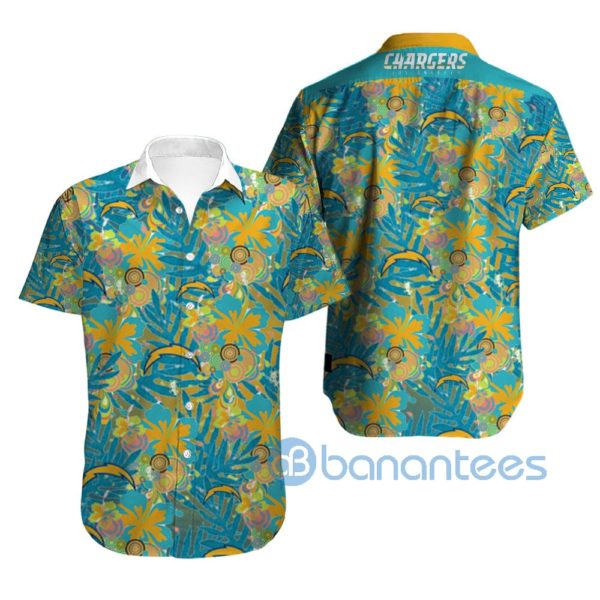 Men's Los Angeles Chargers Hawaiian Shirt Tropical Product Photo