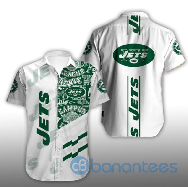 Men's New York Jets Short Sleeves Hawaiian Shirt Product Photo