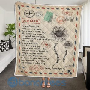 A Letter To My Grandson from Grandpa Blanket Quilt Product Photo