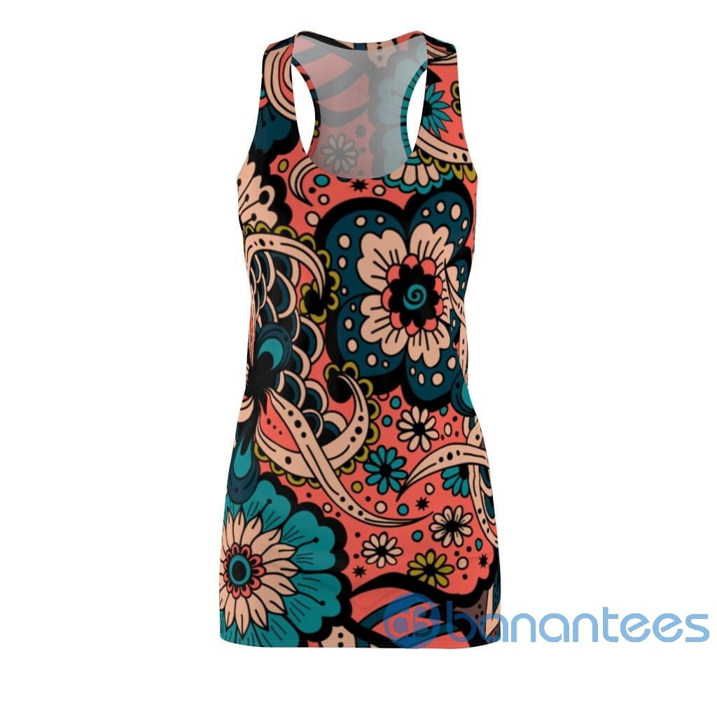 Abstract Psychedelic Seamless Pattern Full Printed Summer Racerback Dress