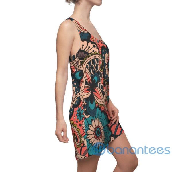 Abstract Psychedelic Seamless Pattern Full Printed Summer Racerback Dress Product Photo